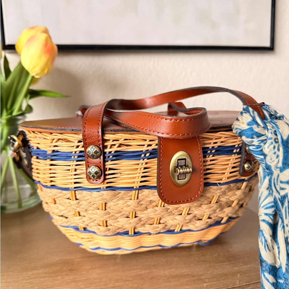 Patricia Nash Thea Mini Rattan Basket Bag - Picture 2 of 7
